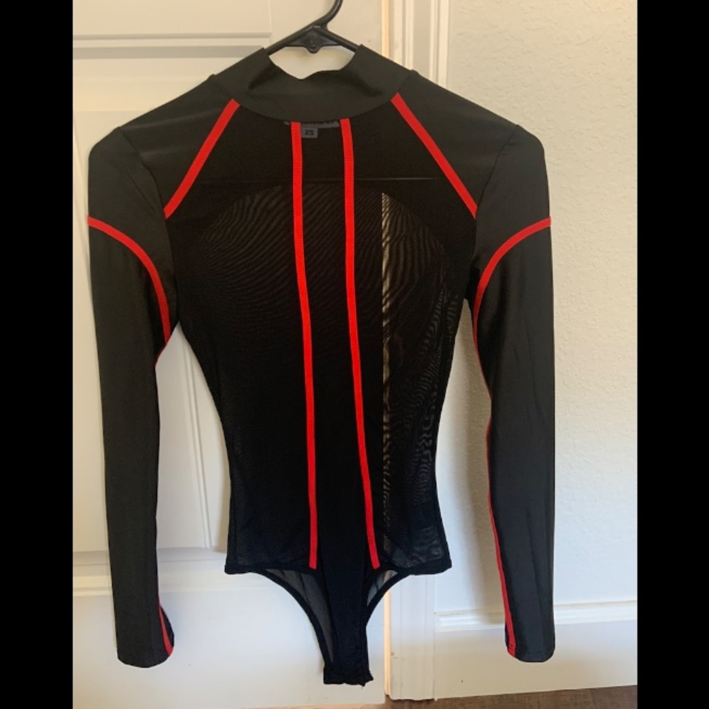 I AM GIA Mesh Paneled Long Sleeve Bodysuit